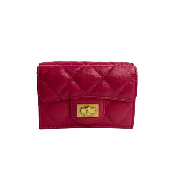 CHANEL Pink Lambskin Leather Wallet - Picture 1 of 7